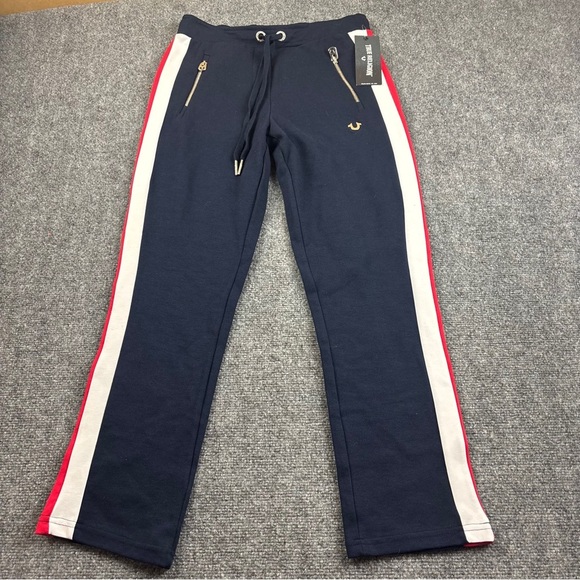 TRUE RELIGION Women’s Navy/White/Red Stripe Athletic Pant size: XS - NWT - Picture 2 of 8
